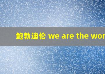 鲍勃迪伦 we are the word